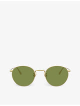 selfridges Oliver Peoples Coleridge Sun Metal and Crystal Round Sunglasses 13cm- Buy online at McGrocer