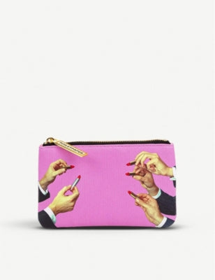 Seletti lipstick-print faux-leather case 15cm by 9cm (British brand)