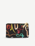 Seletti faux-leather snake-print case 15cm x 9cm - British product