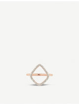 selfridges Monica Vinader Riva Hoop Cocktail Diamond Ring, 18ct Rose Gold Vermeil on Sterling Silver- Buy online at McGrocer