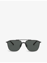 selfridges Giorgio Armani AR6110 58 Steel Square-Frame Sunglasses- Buy online at McGrocer