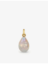 selfridges Monica Vinander Fiji Bud Mini 18ct Gold-Plated Sterling Silver and Baroque Pearl Pendant- Buy online at McGrocer