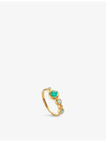 Monica Vinader multi gemstone ring 18ct gold-plated sterling silver (British brand)