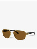 Ray-Ban RB3663 rectangle-framed sunglasses, frame width 14cm (British brand)