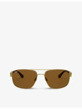 Ray-Ban RB3663 rectangle-framed sunglasses, frame width 14cm (British brand)