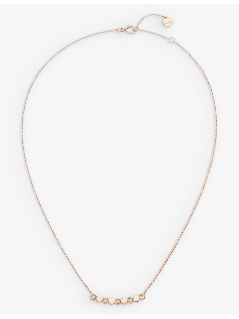 Chaumet 18ct rose-gold diamond necklace with honeycomb pendant - British product