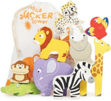 Le Toy Van Africa stacking tower and bag, imported from the UK