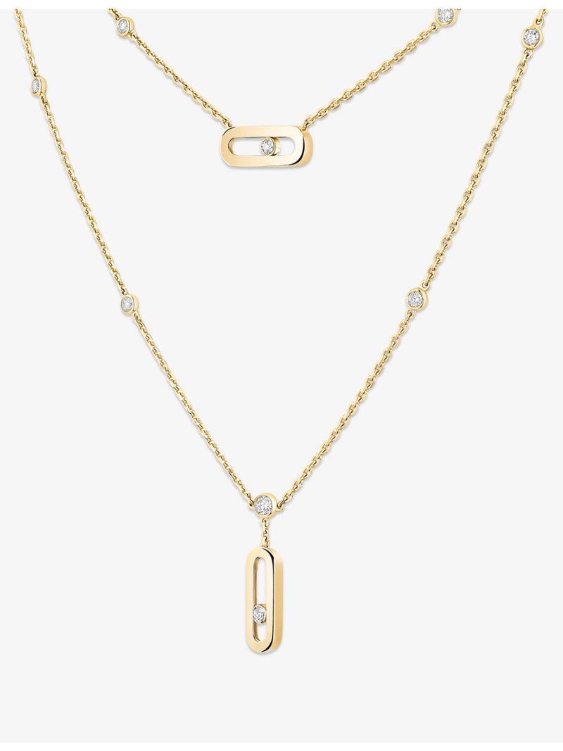 Messika 18ct yellow gold diamond necklace 0.03ct, imported from the UK