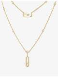 Messika 18ct yellow gold diamond necklace 0.03ct, imported from the UK