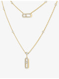 Messika Move Uno two-row pavé 18ct gold diamond necklace, UK version