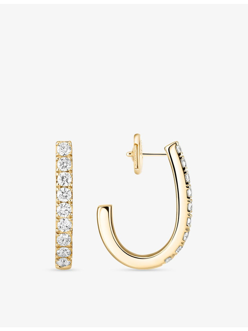 Messika 18ct yellow gold 0.17ct diamond hoop earrings 12mm (British brand)