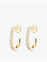 selfridges Messika Gatsby Small 18ct Yellow Gold and 0.17ct Diamond Hoop Earrings- Buy online at McGrocer