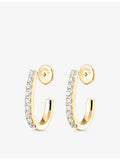 Messika 18ct yellow gold 0.17ct diamond hoop earrings 12mm (British brand)
