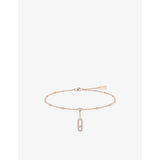 selfridges Messika Move Uno 18ct Rose Gold 0.35ct Round-Cut Diamond Anklet- Buy online at McGrocer