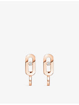 selfridges Messika Move Mini Uno 18ct Rose-Gold and Diamond Earrings, 1.5cm Drop- Buy online at McGrocer