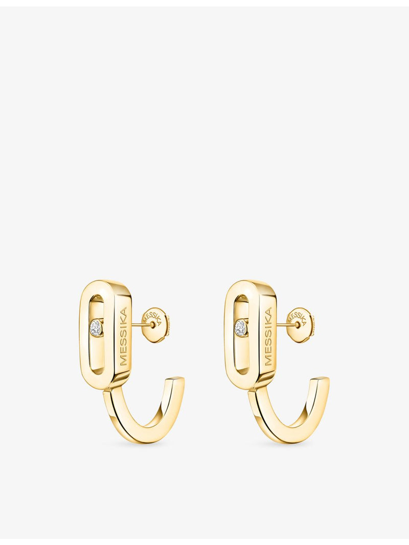 Messika Move Uno 18ct yellow gold diamond earrings 1.5cm (British brand)