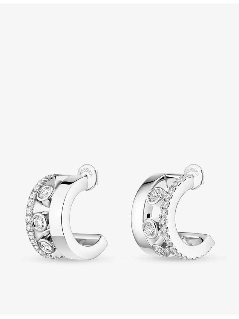 Messika Romane 18ct white-gold diamond mini earrings (British brand)