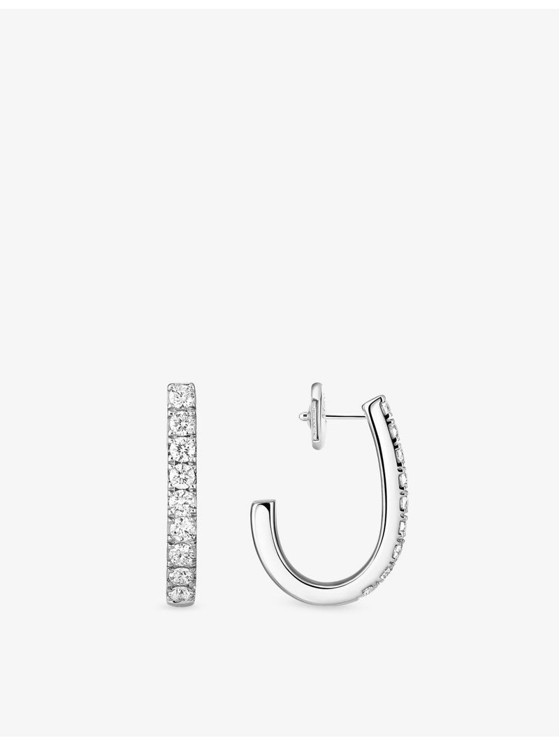 Messika 18ct white-gold diamond hoop earrings - British product