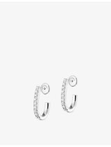 selfridges Messika Gatsby 18ct White-Gold and Diamond Hoop Earrings- Buy online at McGrocer