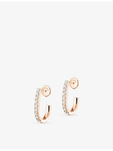 selfridges Messika Gatsby 18ct Rose-Gold and Diamond Hoop Earrings- Buy online at McGrocer