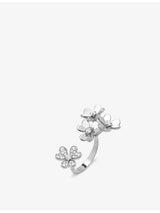 selfridges Van Cleef & Arpels Frivole Rhodium Plated 18ct White Gold Diamond Between the Finger Ring Size 44-59- Buy online at McGrocer