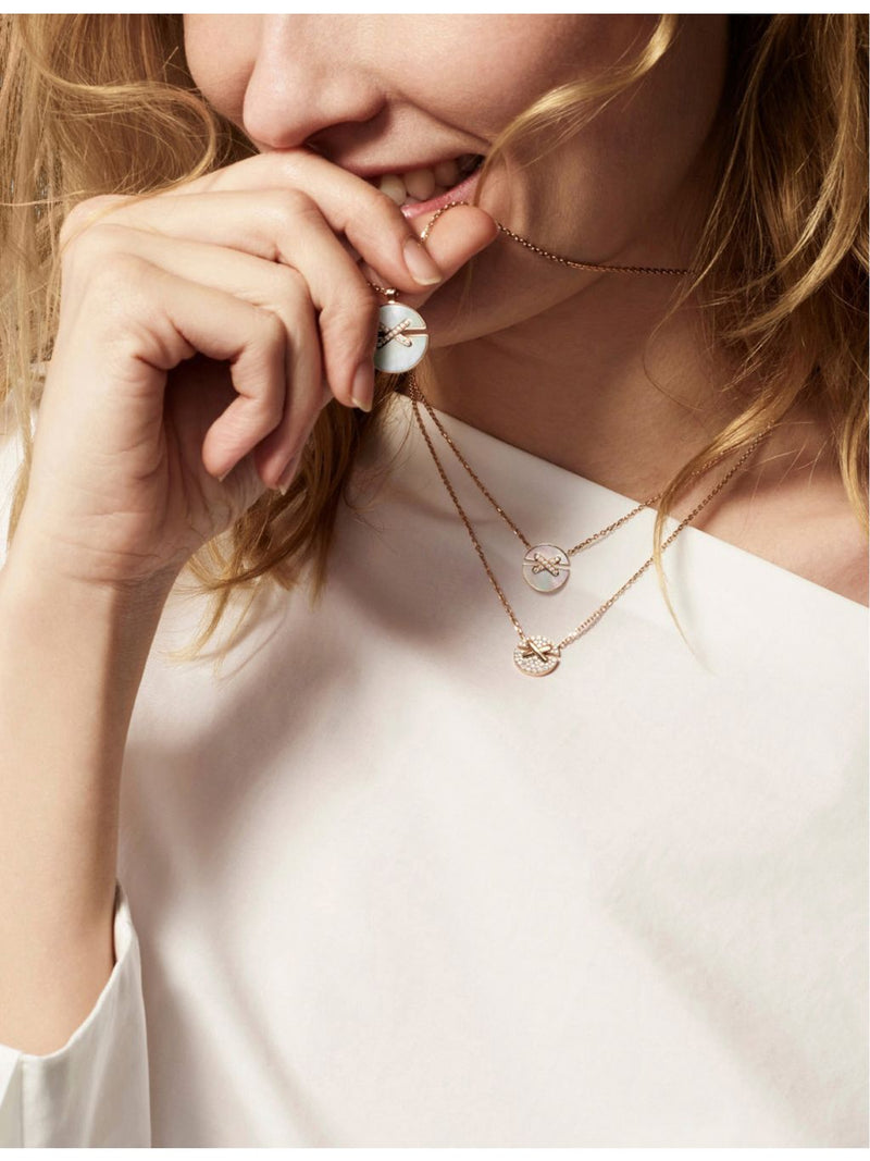 Chaumet Harmony small rose-gold mother-of-pearl diamond necklace, UK version