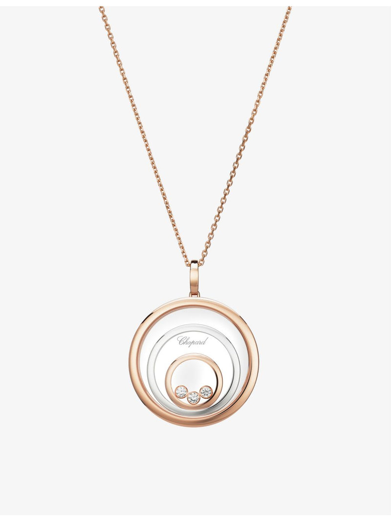 Chopard Happy Spirit 18ct rose-gold white-gold diamond necklace 0.28ct - British product