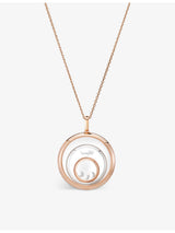 selfridges Chopard Happy Spirit 18ct Rose-Gold, White-Gold and 0.28ct Diamond Necklace- Buy online at McGrocer