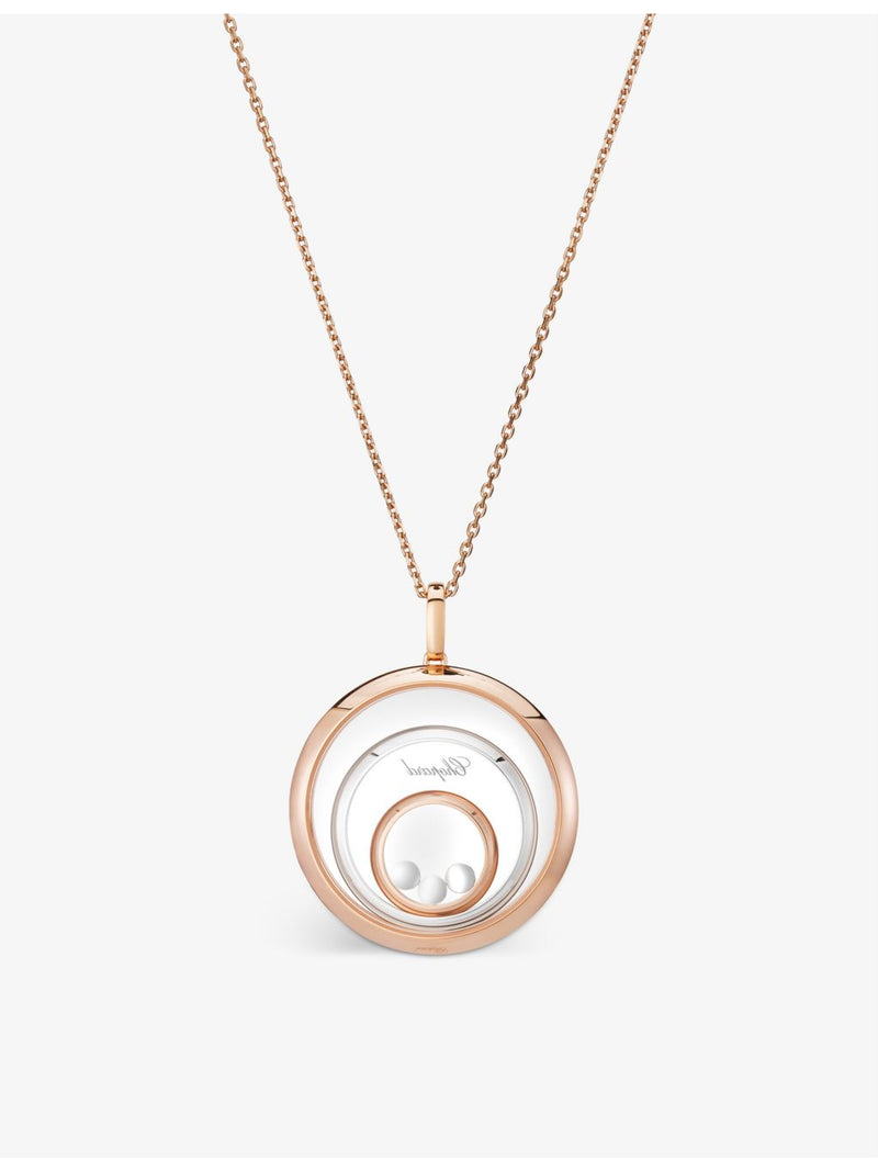 Chopard Happy Spirit 18ct rose-gold white-gold diamond necklace 0.28ct - British product