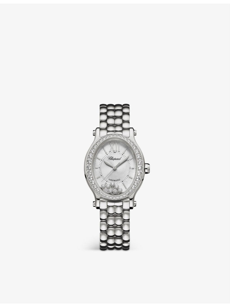 Chopard Happy Sport oval stainless steel diamond watch, UK version
