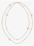 Chopard 18ct rose gold mother-of-pearl diamond necklace 120cm - British product