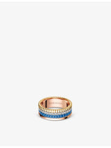 selfridges Boucheron Quatre Blue Edition 18ct Rose-Gold, Yellow-Gold, White-Gold, Ceramic and 0.24ct Diamond Ring- Buy online at McGrocer