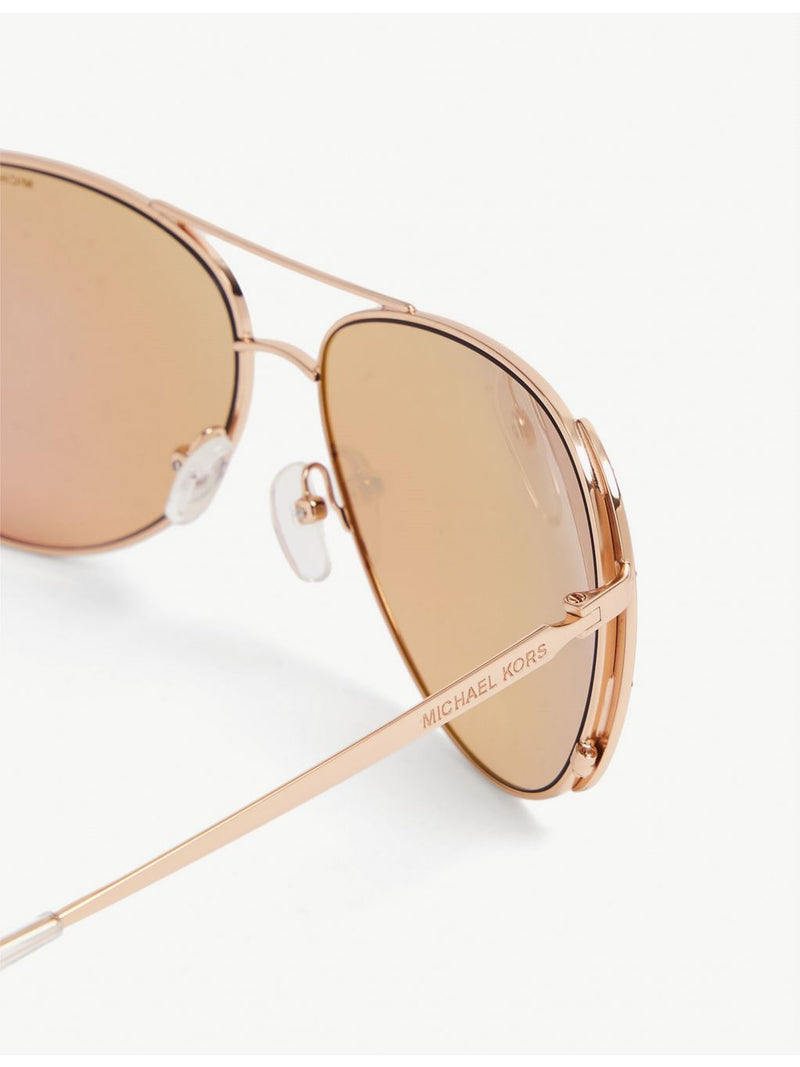 Michael Kors aviator sunglasses with rose-gold tinted lenses, UK version