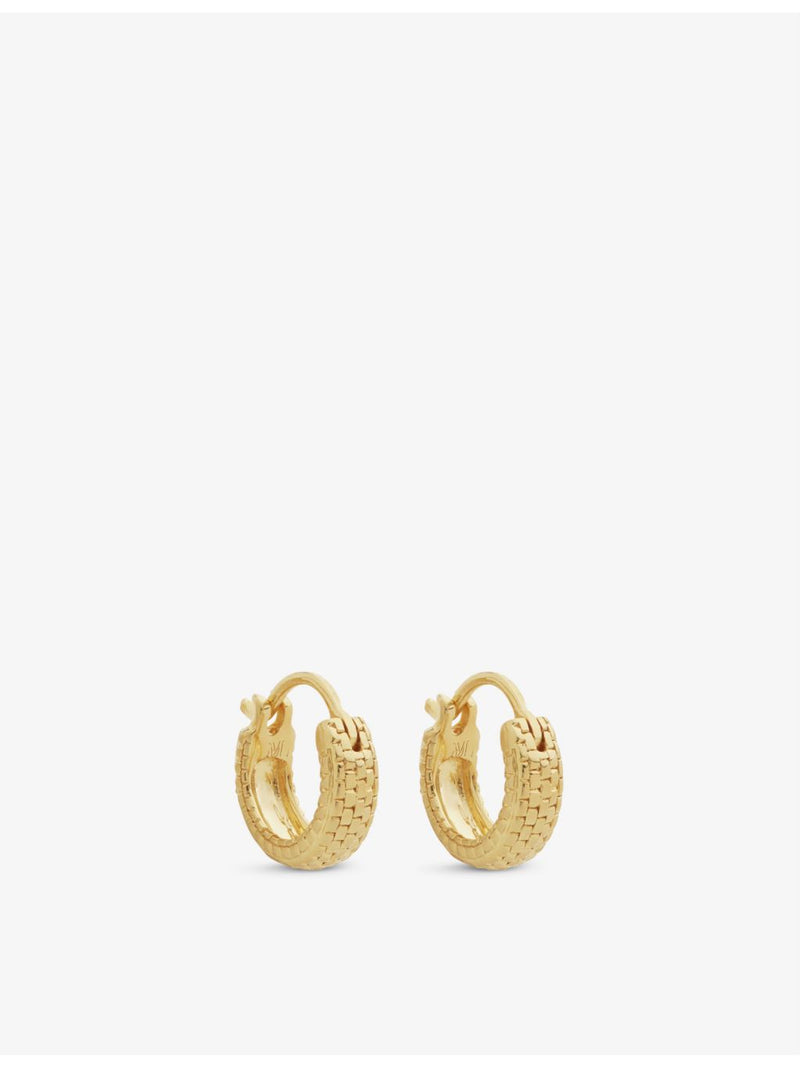 Monica Vinader 18ct yellow-gold vermeil huggie earrings, imported from the UK