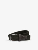 Anderson's belt, woven stretch-elastic fabric with leather trim - British product