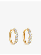 selfridges Astley Clarke Interstellar Medium 14ct Yellow Gold 0.42ct Diamond Hoop Earrings- Buy online at McGrocer
