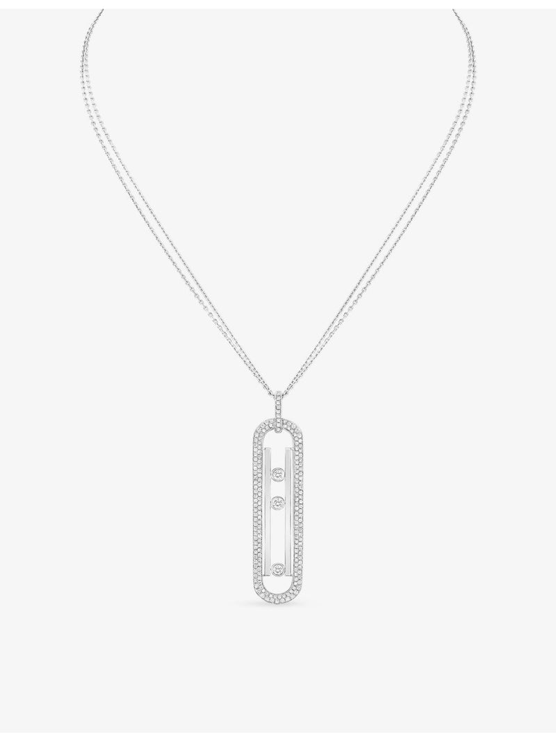 Messika 18ct white gold diamond necklace, imported from the UK