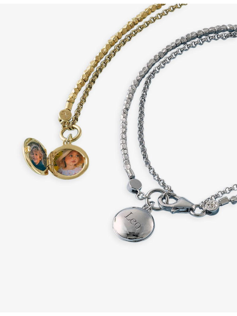 Astley Clarke sterling silver white sapphire locket bracelet 18.5cm - British product
