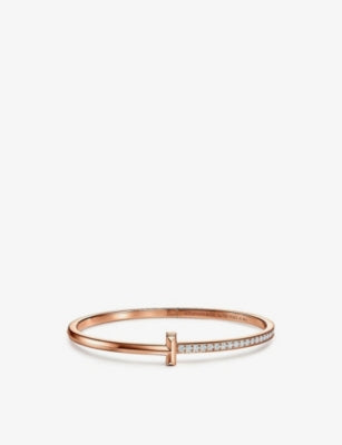 Tiffany & Co. T1 Narrow 18ct Rose Gold and Diamond Bracelet