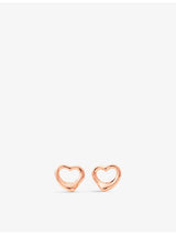 selfridges Tiffany & Co. Elsa Peretti Open Heart Earrings in 18ct Rose Gold- Buy online at McGrocer