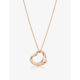 selfridges Tiffany & Co. Elsa Peretti Open Heart Rose-Gold Pendant Necklace 40.6cm- Buy online at McGrocer