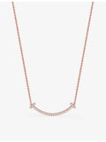 Tiffany T Smile rose-gold diamond necklace - British product