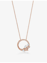 selfridges Tiffany & Co Vine Circle Large 18ct Rose-Gold 0.70ct Diamond Pendant Necklace- Buy online at McGrocer