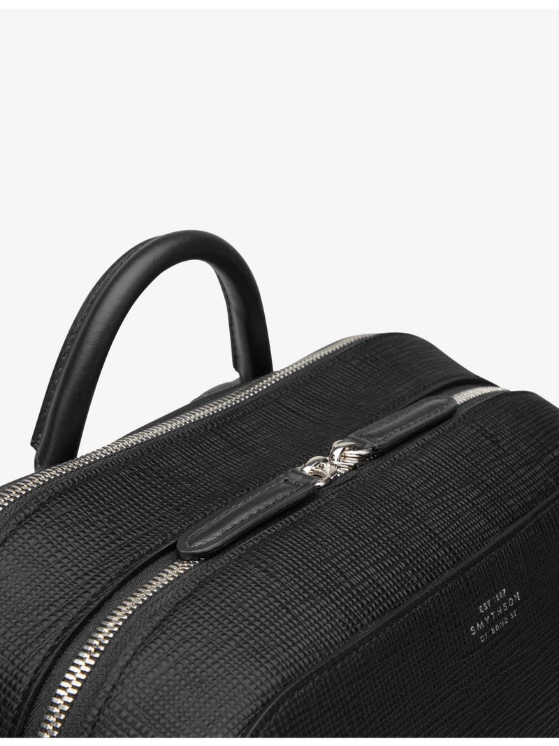 Smythson Panama zip-around leather backpack, imported from the UK
