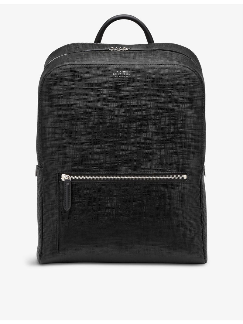 Smythson Panama zip-around leather backpack, imported from the UK