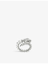 selfridges Shaun Leane Serpent Trace Sterling Silver and Diamond Wrap Ring- Buy online at McGrocer
