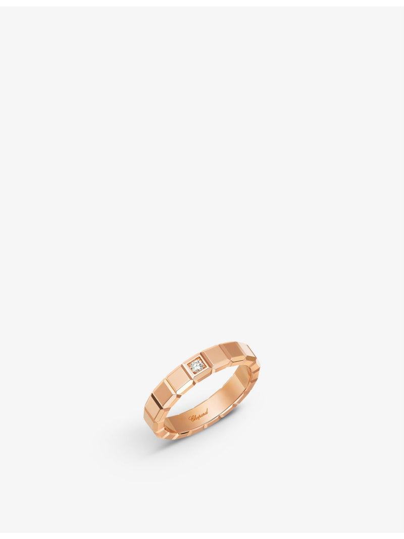 Chopard Ice Cube 18ct rose-gold 0.03ct diamond ring (British brand)