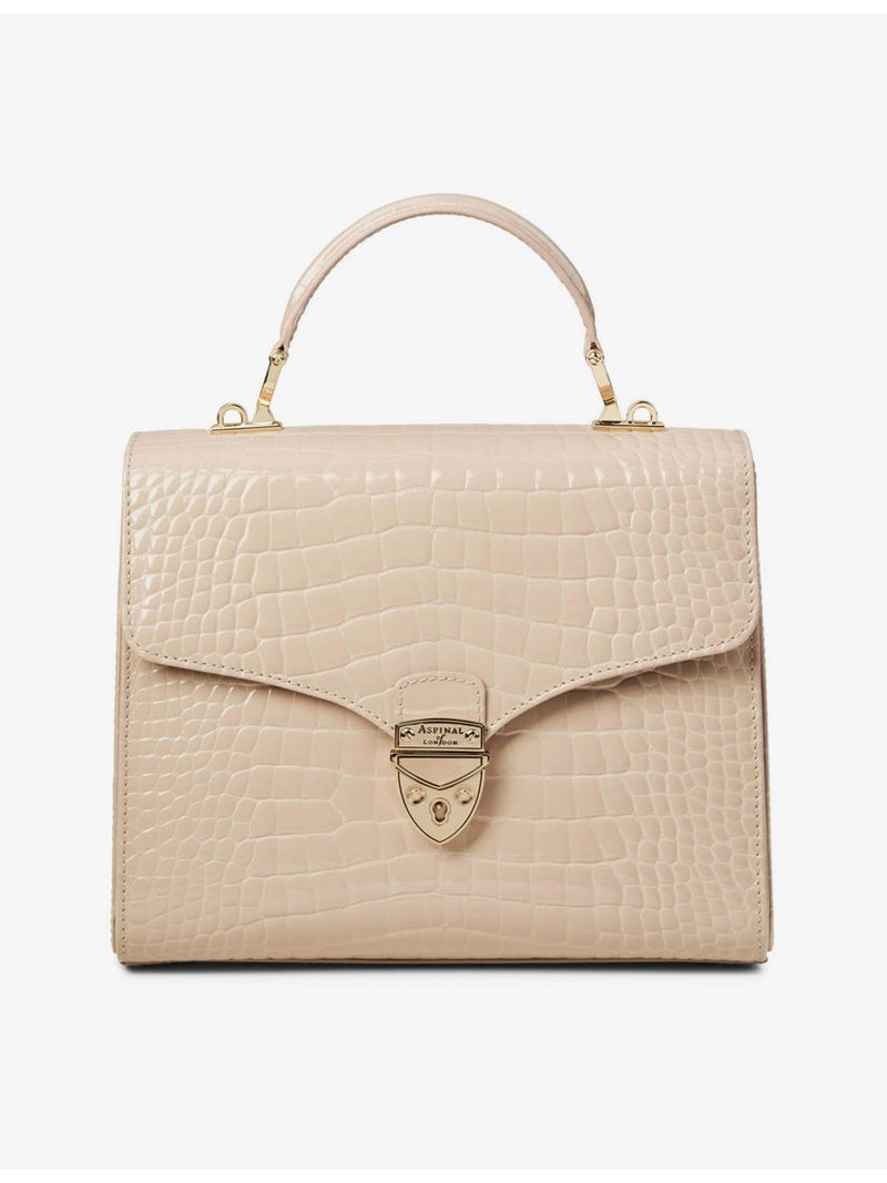 Aspinal of London Mayfair croc-embossed leather top-handle bag, UK version