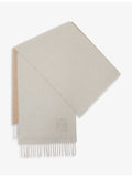 Loewe wool cashmere blend scarf with embroidered Anagram logo 180cm length - British product