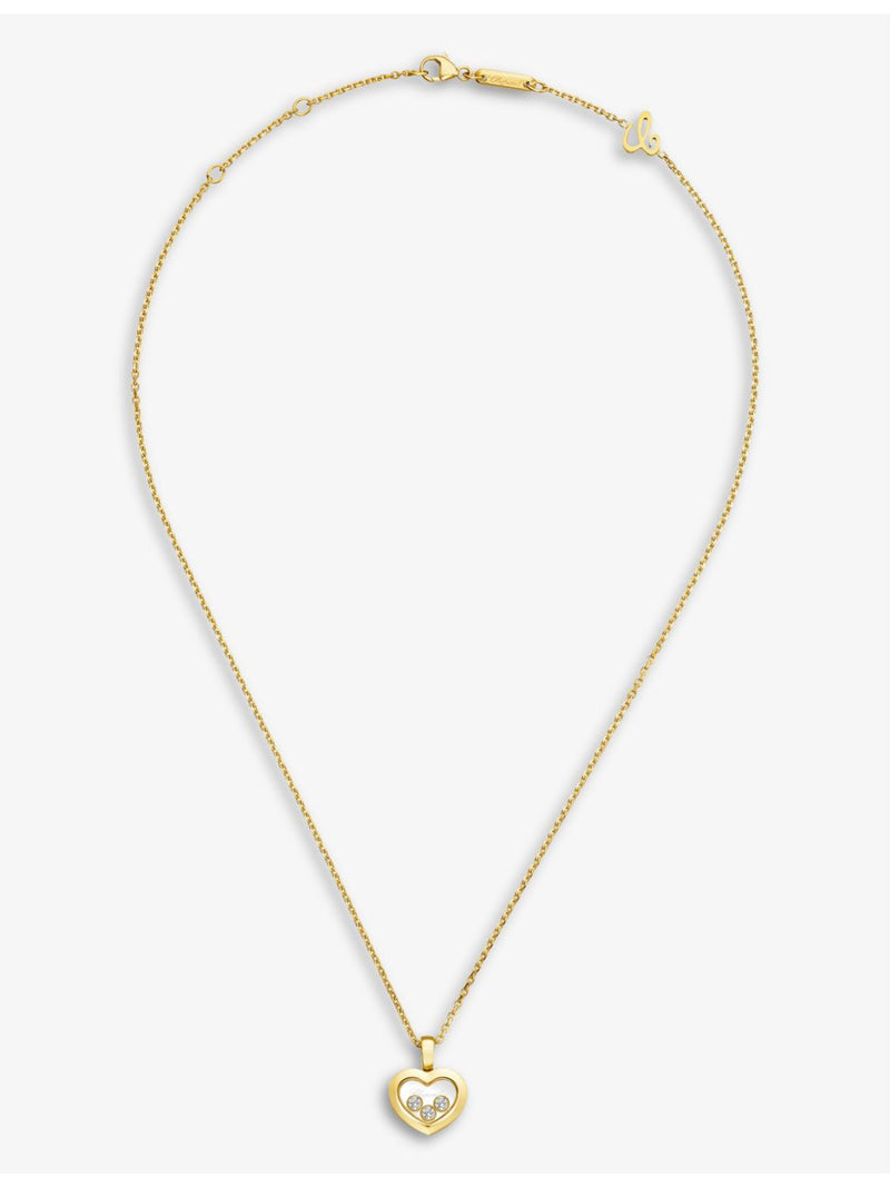 Chopard pendant necklace in 18ct yellow gold with 0.15ct diamonds, UK version